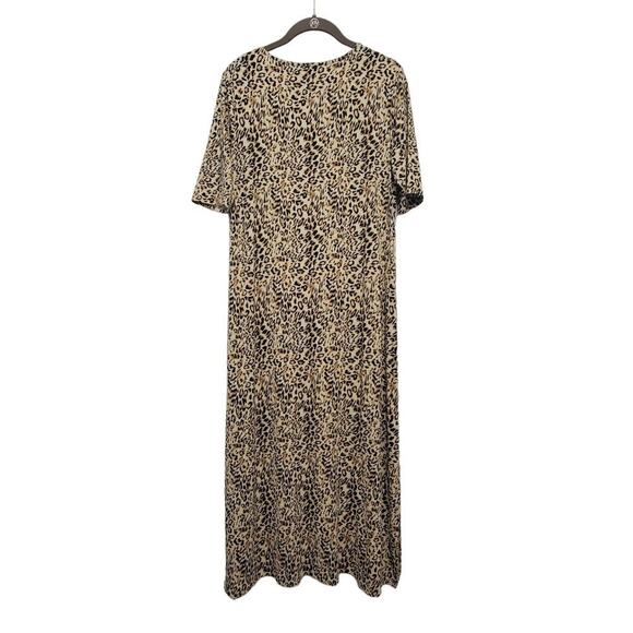 Chicos Animal Print Dress 0 (US 4/6) Short Sleeve Leopard Print Stretch 580 - Picture 2 of 11
